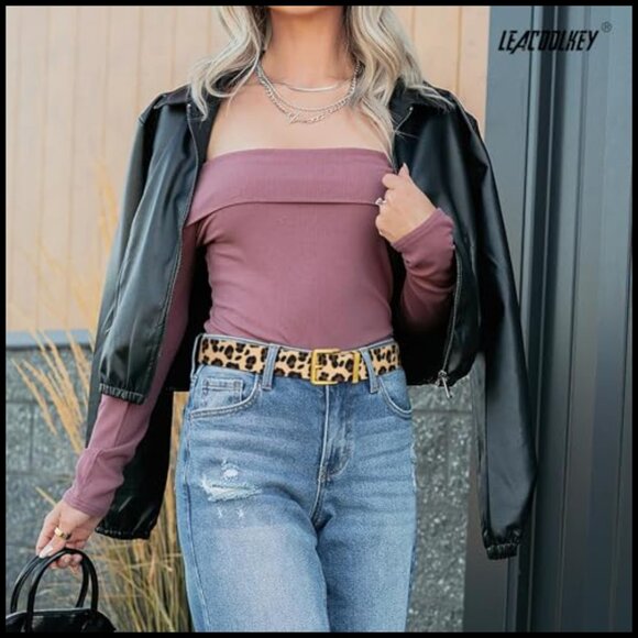 Faux Suede Leather Belt with Gold Buckle for Jeans Dresses main image 6